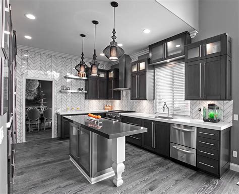 Dark Wood Floor Grey Kitchen Flooring House