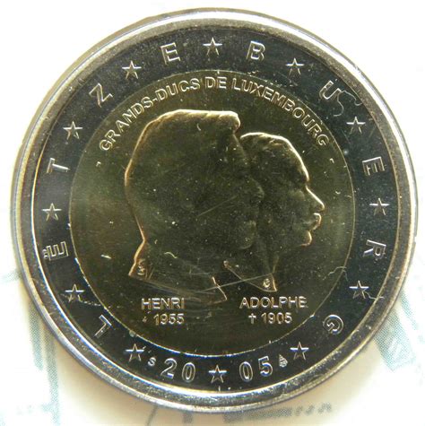Luxemburg 2 Euro Münze Henri Und Adolph 2005 Euro Muenzentv Der