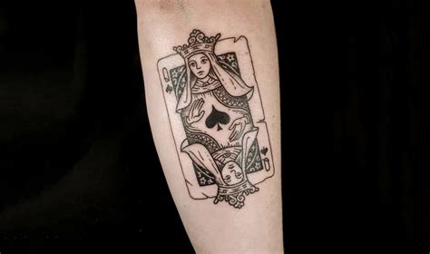 Queen Of Spades Ankle Tattoo