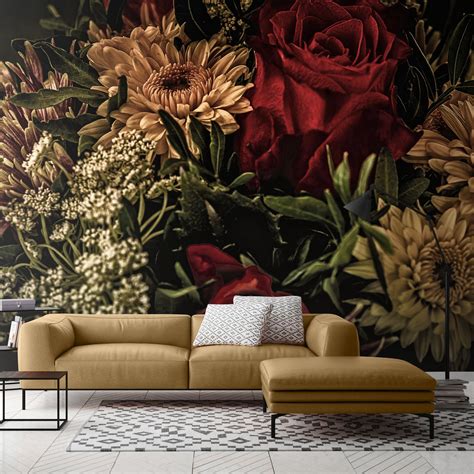 Rich Dark And Oversized Yes Bold Floral Wallpaper Is Trending In