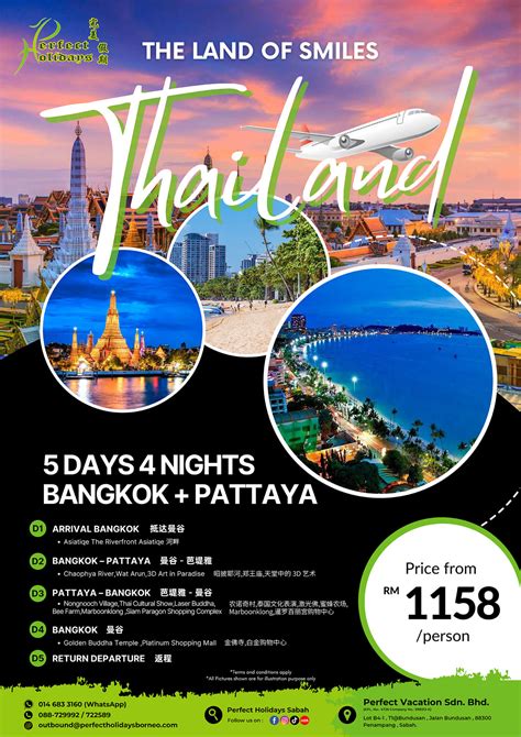 5d4n Bangkok Pattaya Perfect Holidays Borneo