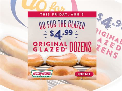 Get One Dozen Original Glazed Donuts At Krispy Kreme For 4 99 On