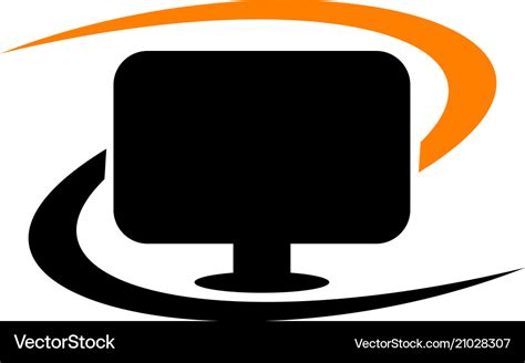 Computer Solution Logo Design Template Royalty Free Vector