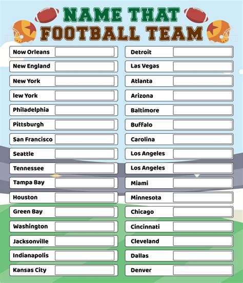 7 Best Images Of Nfl Printable Quizzes Nfl Mascot Trivia Game