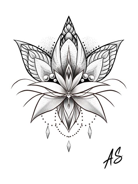 Mandala Dotwork Lotus Artwork By Adison Tatuajes Geométricos Tatuaje