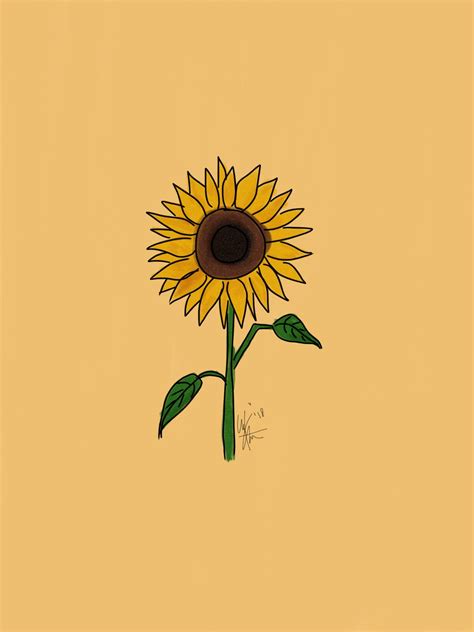 Flower Sunflower Art Artist Aesthetic Sunflower Iphone Wallpaper