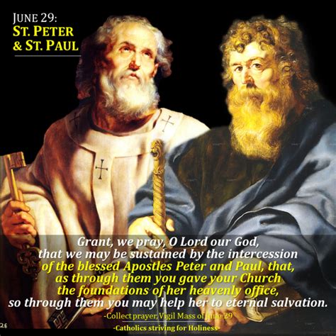 June 29 Solemnity Of St Peter First Pope And Prince Of The Apostles