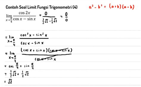 Soal Dan Pembahasan Limit Fungsi Trigonometri Contoh Soal