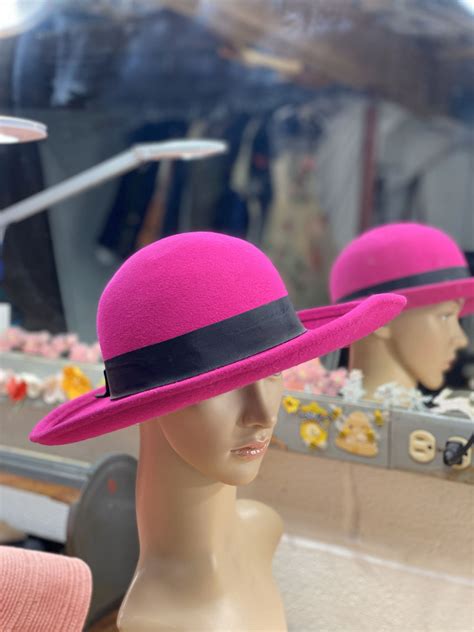 Hot Pink Womens Hat Vintage Fashion Ladies Hat Valentines Day In