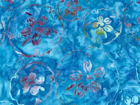 Hand Dyed Indonesian Batik Fabric By The Yard Turquoise Blue Etsy
