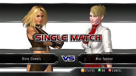 rumble roses xx single match dixie clemets vs miss spencer xbox 360 youtube