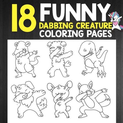 Dabbing Animal Coloring Pages