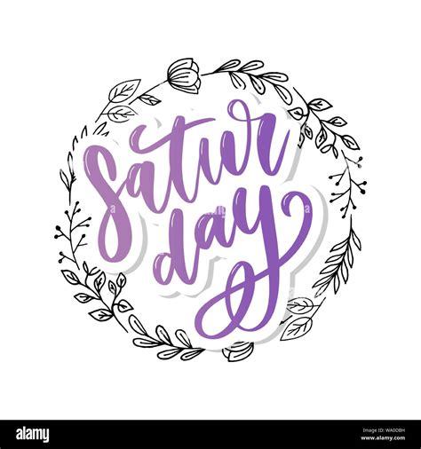 Saturday Logo Template Vector Lettering Calligraphy Stock Vector Image