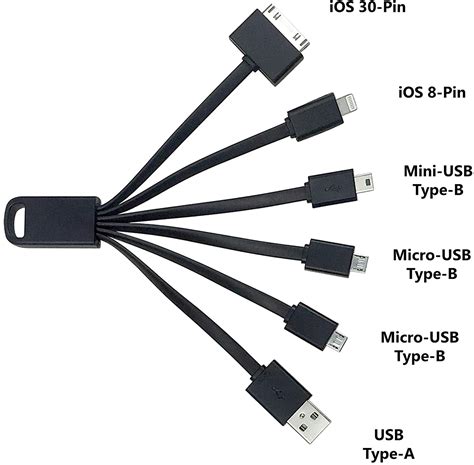 Universal 6 In 1 Multi Usb Charging Cable With 6 Uk Electronics