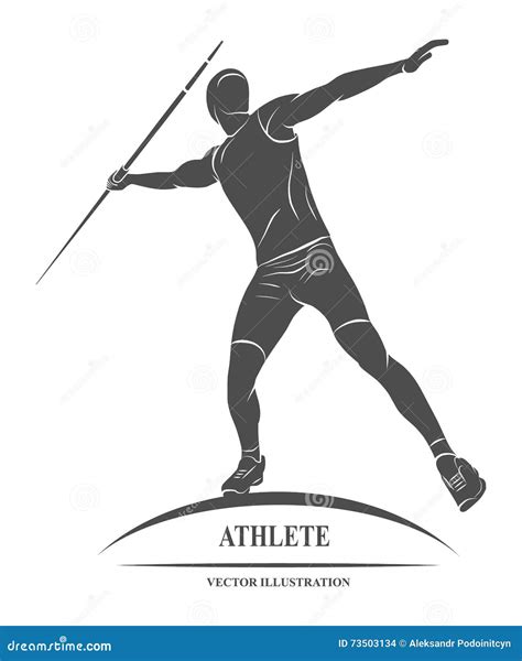 Javelin Throw Athlete Royalty Free Cartoon 98731493