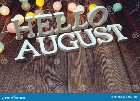 Hello August Alphabet Letters With Led Cotton Balls Decoration On