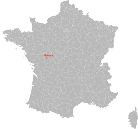 CARTE DE MIREBEAU  Situation géographique et population de Mirebeau