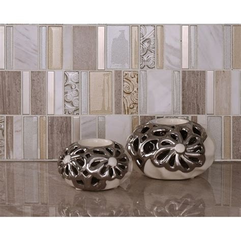 Stone And Glass Mosaic Sheets Stainless Steel Backsplash Cheap Metal Wall Tiles Natural Marble