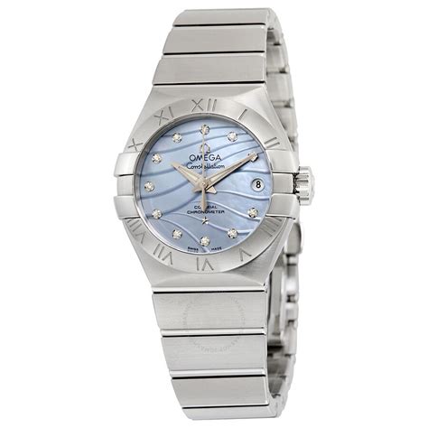 Omega Constellation Co Axial Blue Mother Of Pearl Diamond Dial