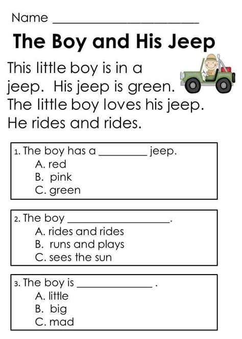 Free 2nd Grade Reading Comprehension Worksheets