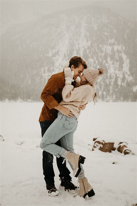 Warm Winter Engagement Photo Outfit Ideas Junebug Weddings Couple