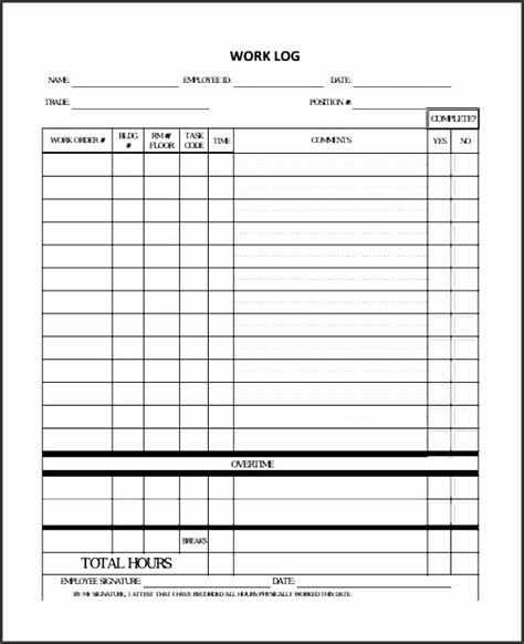 This printable employee log sheet tracks the attendance of an employee as well as their contact information. 7 Editable Daily Activity Log Template - SampleTemplatess - SampleTemplatess