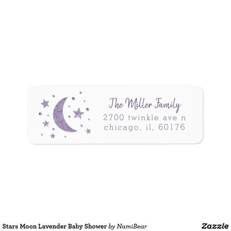 Stars Moon Lavender Baby Shower Label Zazzle Com Lavender Baby