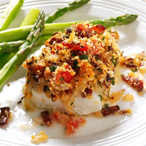 Maybe you would like to learn more about one of these? Bacon & Tomato-Topped Haddock Recipe | Taste of Home