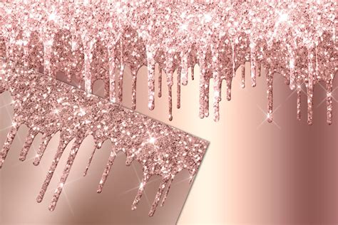 Rose Gold Dripping Glitter By Digital Curio