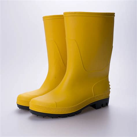 Men Safety Yellow Gumbootswaterproof Pvc Shoes Rain Boots Buy Yellow