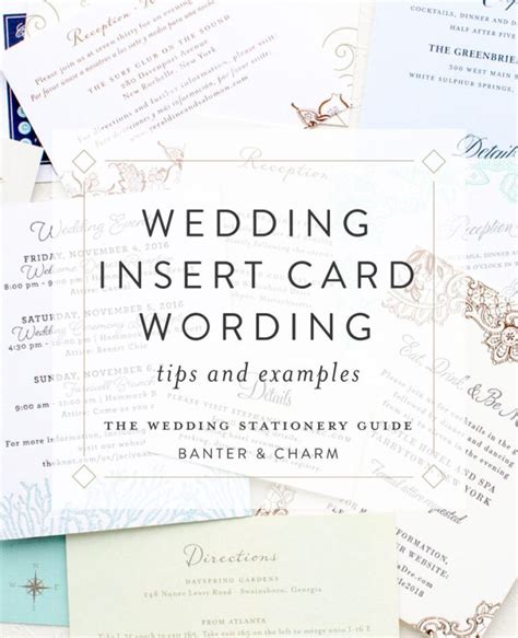 Wedding Insert Card Wording Tips And Examples The Wedding Stationery