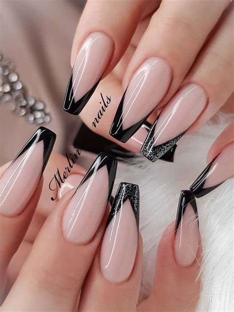 46 Stunning V French Tip Nails For 2023 Cute Manicure Nail Tip