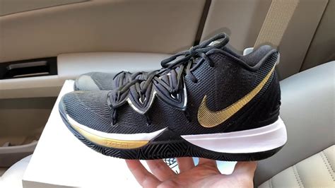 Nike Kyrie 5 Black Metallic Gold Basketball Shoes Youtube