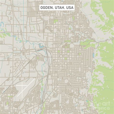 Ogden Utah Us City Street Map Digital Art By Frank Ramspott Fine Art