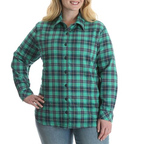Lee Riders Women S Plus Fleece Lined Flannel Shirt