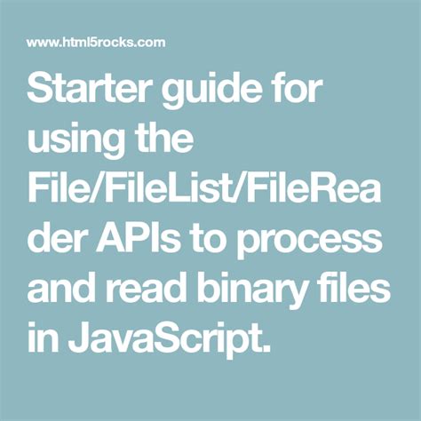 Starter Guide For Using The Filefilelistfilereader Apis To Process