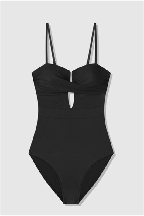 15 99us 30 off black push up one piece swimsuit women sexy bandeau swimwear swim beach wear