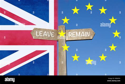 Brexit Vote Leave Sign Vote Remain Sign Hi Res Stock Photography And