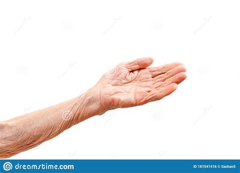 Old Lady S Hand With Open Palm Elderly Lady Is Waiting For Help