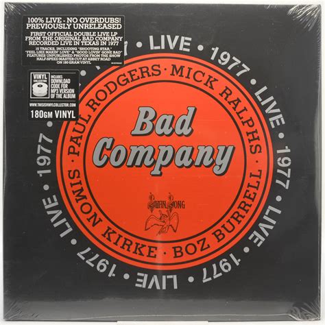 Bad Company Live 1977 2lp 7980 ₽ купить виниловую пластинку с