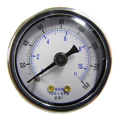 18 Npt 0 160 Psi Air Pressure Gauge Center Back Mount With 15 Face