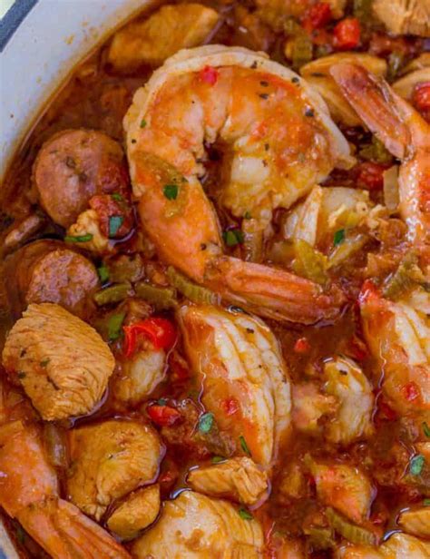 Easy Jambalaya Chicken Shrimp And Andouille Dinner Then Dessert