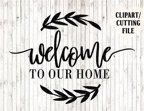 Svg For Cricut Welcome Clip Art Welcome Svg Cutting File Wall Stencil