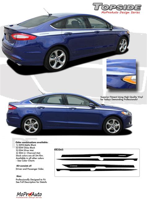 2013 2019 Ford Fusion Topside Pro 3m Vinyl Side Stripes Decals Graphics