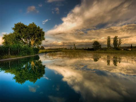 Background Lake Sky Reflecting Hd Wallpaper 15903