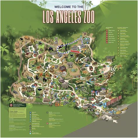 Zoo Map Los Angeles Zoo And Botanical Gardens La Zoo