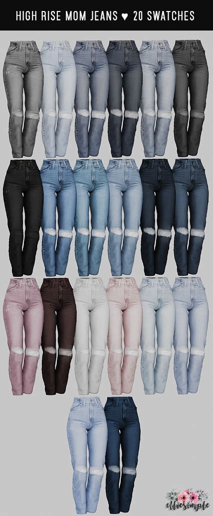Elliesimple High Rise Mom Jeans The Sims 4 Download