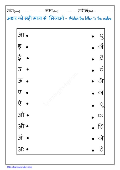 Hindi Barakhadi Chart Hindi Matra Chart Learningprodigy