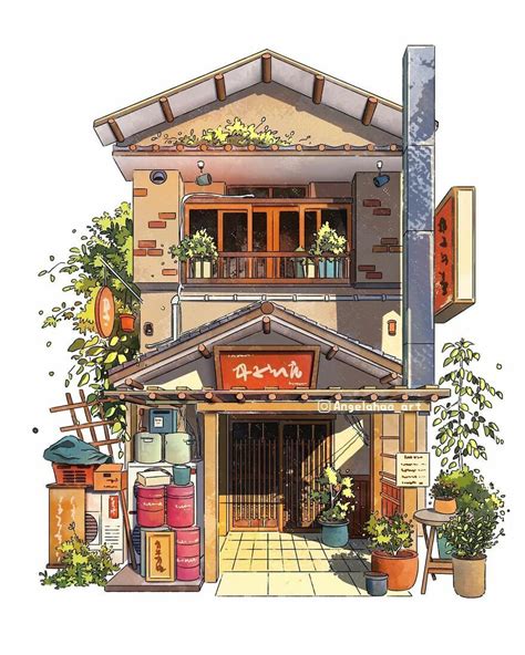 78 Cute Designs Of Japanese Houses By Angela Hao Watercolor