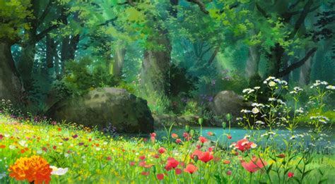 Studio Ghibli Anime Scenery Studio Ghibli Background Landscape Poster